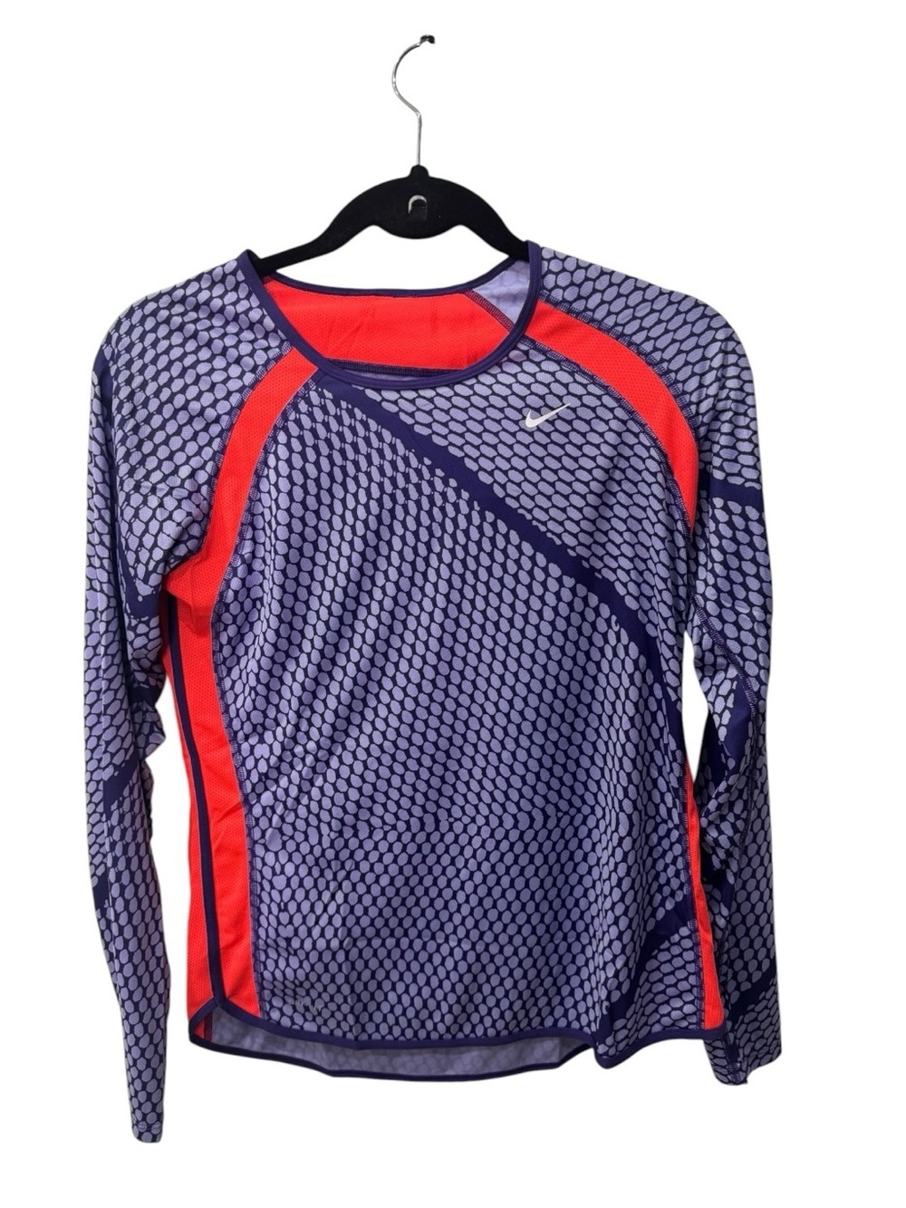Nike Dri-Fit Long Sleeve with purple and orange design women’s size M